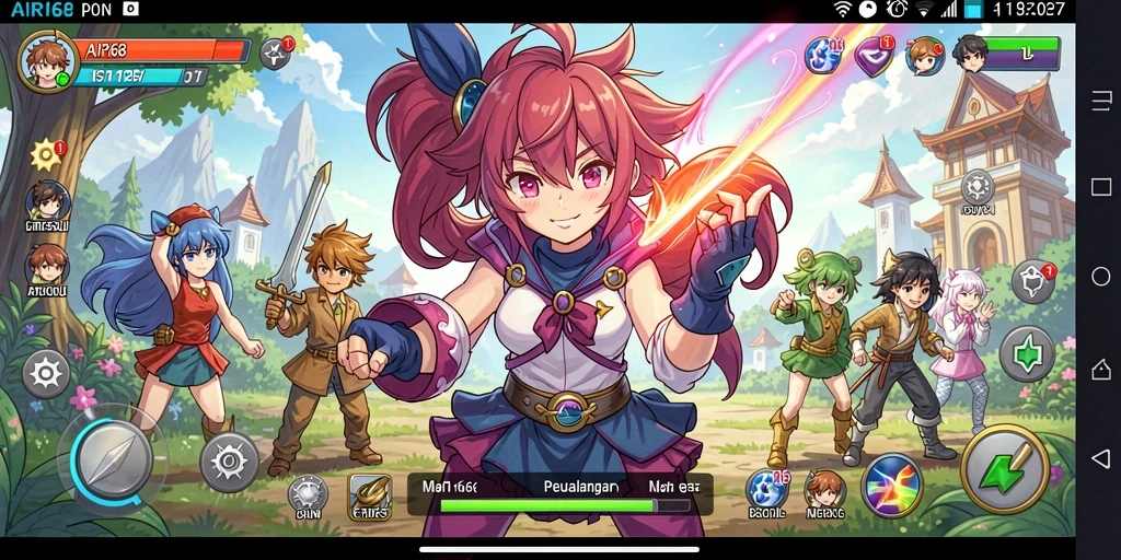 Tampilan gameplay menarik dari <strong>AIR168</strong> dengan karakter Anime yang hidup.