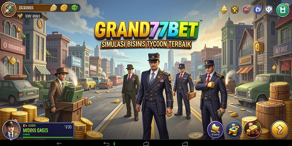 Screenshot gameplay <strong>GRAND77BET</strong> memperlihatkan aksi manajemen bisnis yang seru.