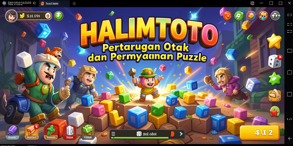 Screenshot gameplay HALIMTOTO menunjukkan tantangan menarik dalam permainan Puzzle.