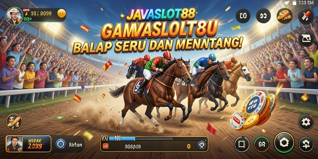 Tampilan gameplay seru dalam balapan di JAVASLOT88.