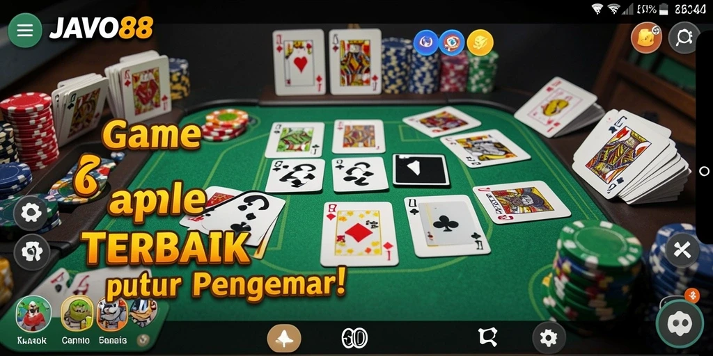 Tampilan gameplay JAVO88 dengan suasana Gaple yang seru.
