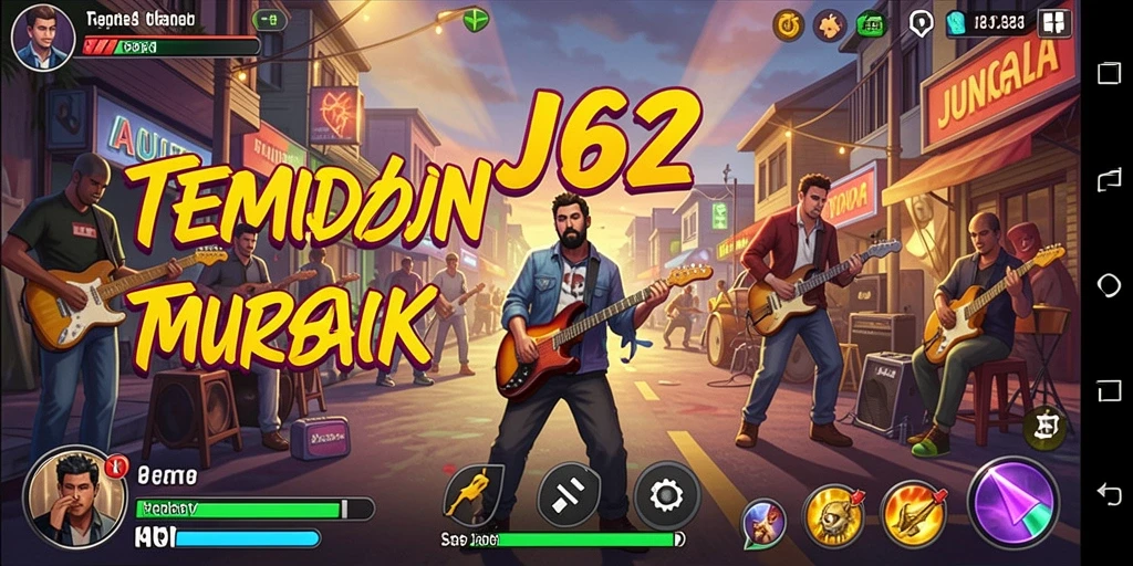 Tampilan gameplay <strong>JJ62</strong> yang menarik dengan berbagai pilihan musik.