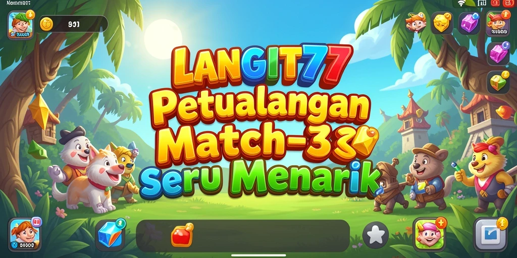 Tangkapan layar LANGIT77 yang menampilkan gameplay Match-3 yang seru.