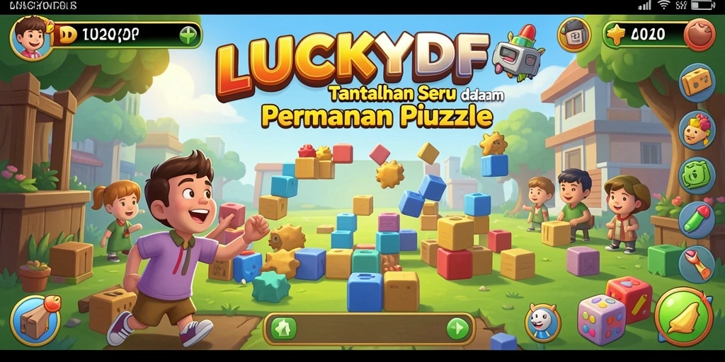 Tampilan gameplay <strong>LUCKYDF</strong> yang menarik dengan variasi teka-teki.