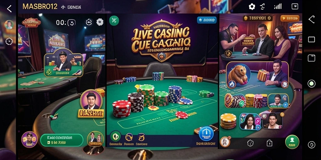 Tampilan gameplay Live Casino yang mendebarkan dan interaktif dari MASBRO12.