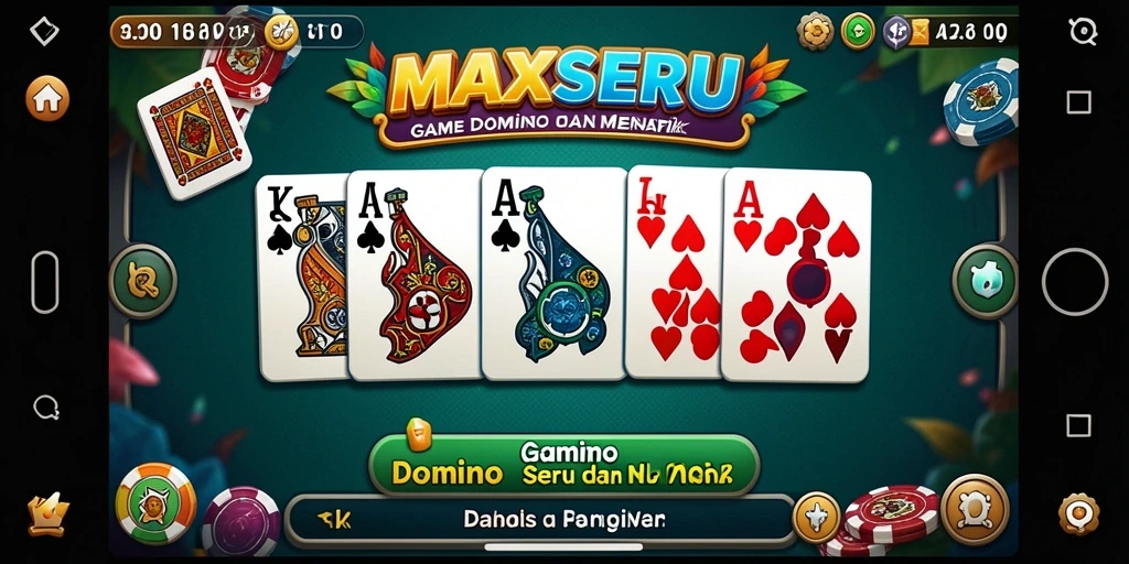 Tampilan gameplay seru di aplikasi MAXSERU Domino.
