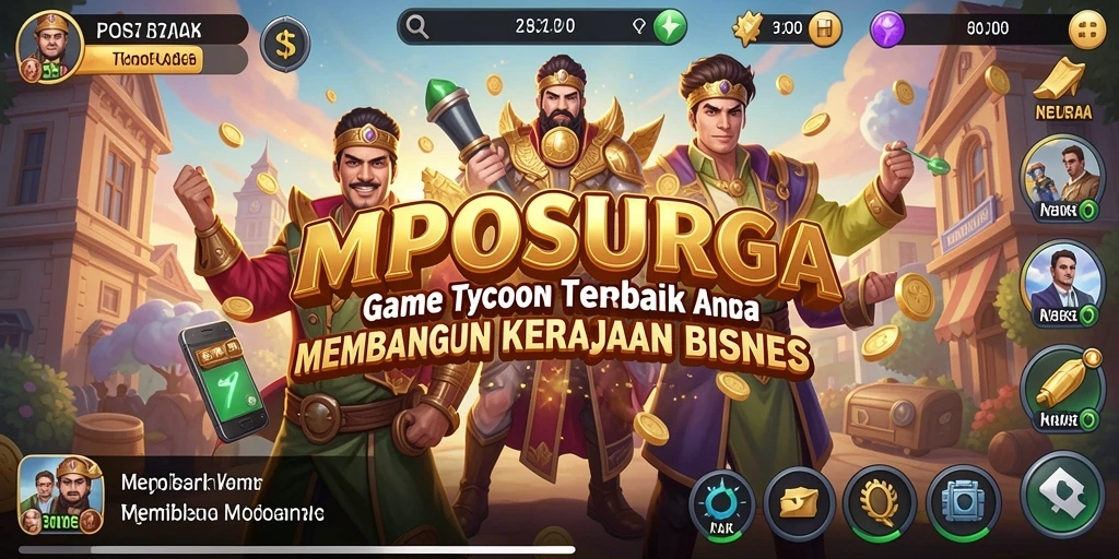 Tampilan screenshot utama MPOSURGA dengan gameplay Tycoon yang menarik.