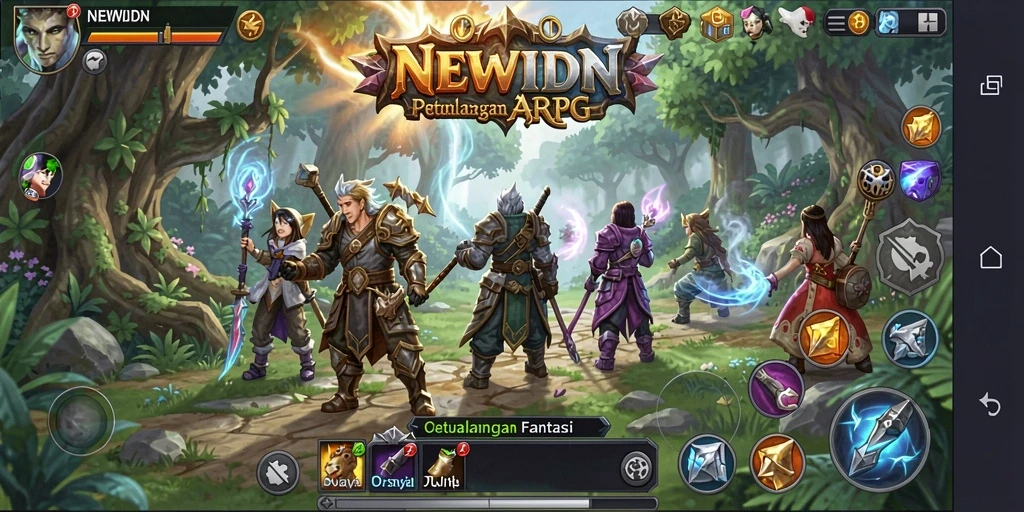 Screenshot gameplay ARPG NEWIDN dengan aksi seru dan visual menakjubkan.