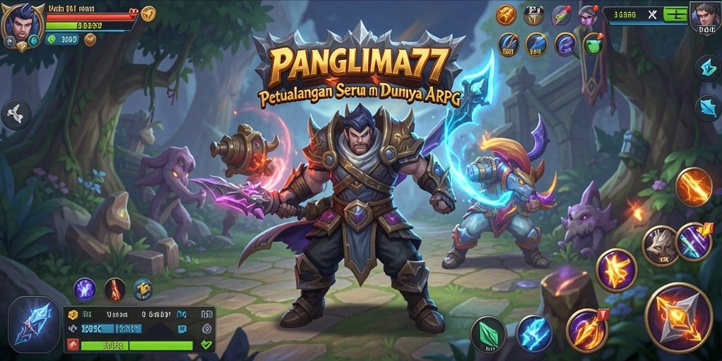 Screenshot dari PANGLIMA77 menampilkan pertarungan epik dalam dunia ARPG.