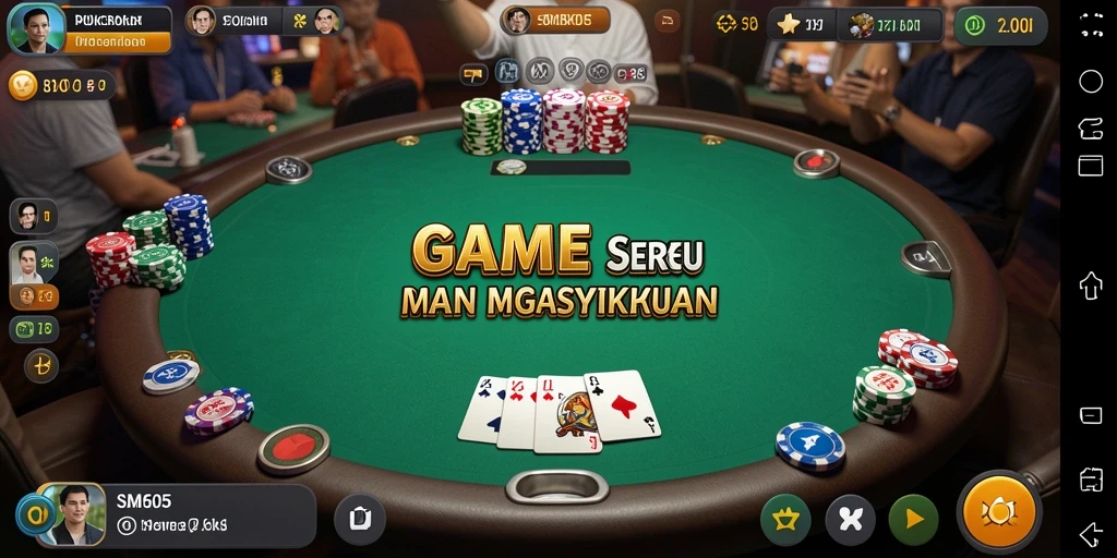 Screenshot gameplay SM605 menampilkan aksi seru permainan Poker.