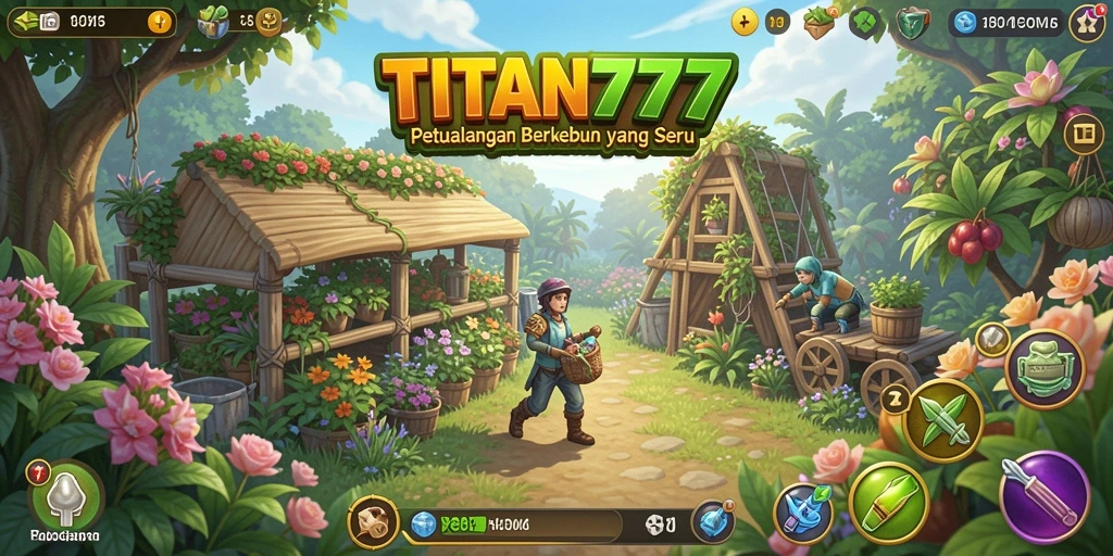 Tampilan gameplay yang menarik di <strong>TITAN777</strong> dengan berbagai tanaman dan hewan.