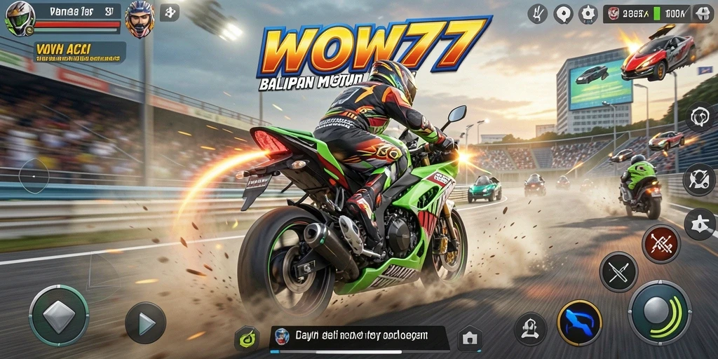 Gameplay seru dan mendebarkan di WOW77 dengan balapan motor.